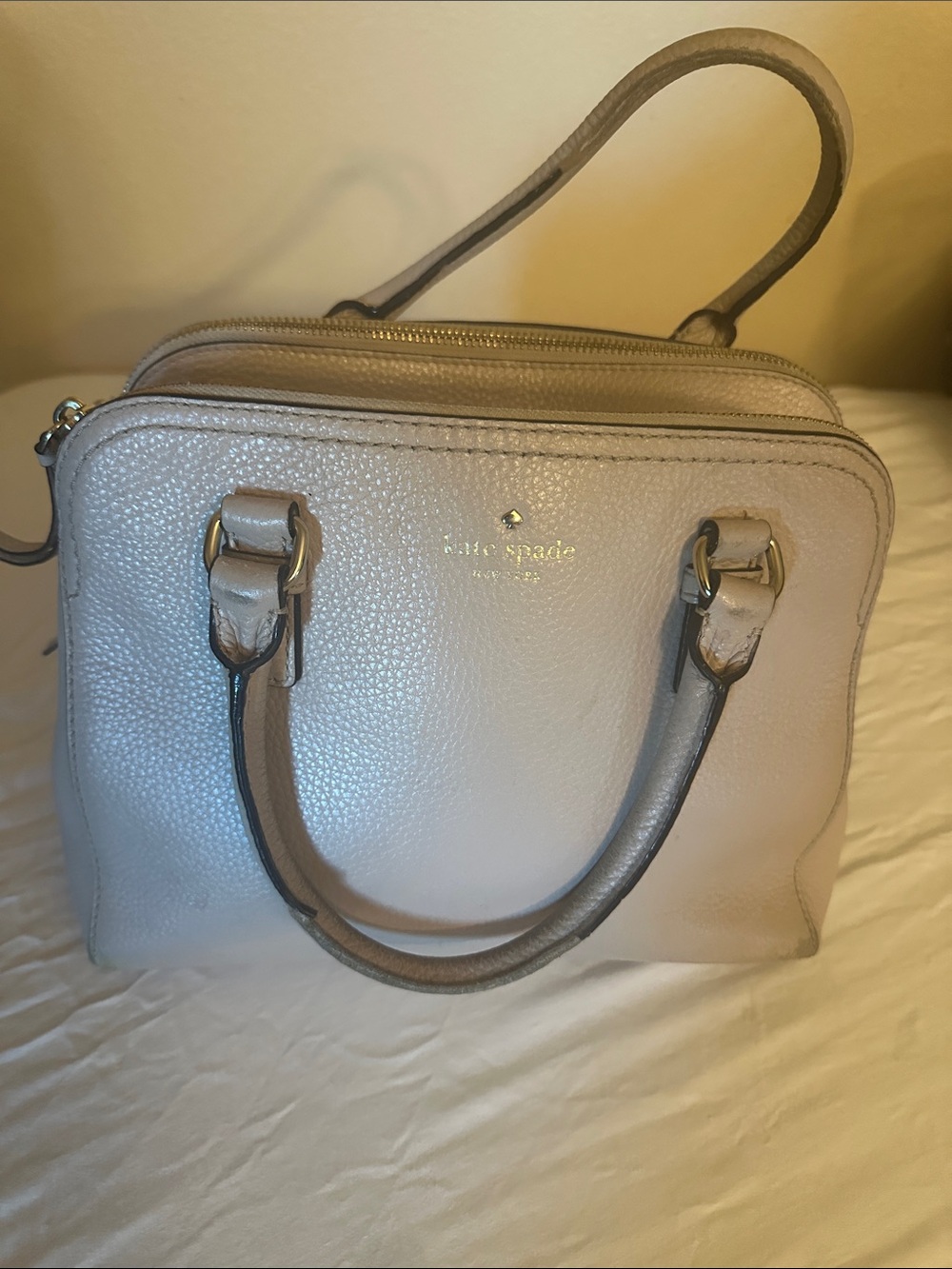 kate spade Pebbled Leather Satchel - Light Taupe